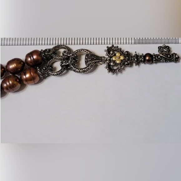 Barbara Bixby 18kt and Sterling Chocolate Pearl Key Enhancer Necklace - Picture 12 of 16